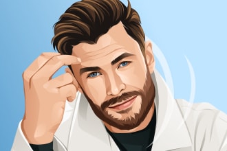draw cartoon vector portrait from your photo