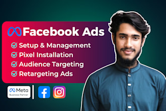 setup and manage facebook ads campaign, instagram ads, and shopify fb ads