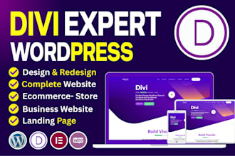 be a divi expert for wordpress divi website, divi theme and divi builder