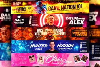 design an outstanding youtube banner or channel art