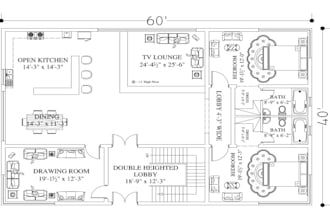 redraw, design house plan or floor plan in autocad