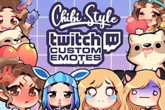 create chibi twitch emotes or sub badges