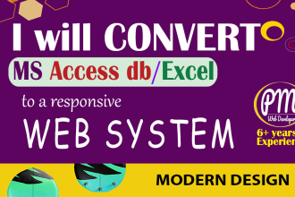 convert ms access database to a responsive web app PHP,mysql