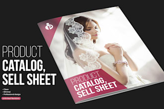 design product catalog, sell sheet in an aesthetic way