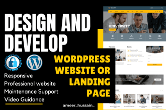 design a responsive wordpress website or landing page in 10 hours