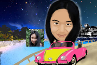make a digital caricature painting