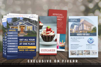 design door hanger rack card dl flyer and real estate flyer