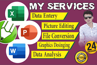 do fast typing job, page typing and picture editing