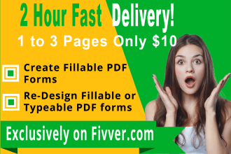 professionally create a fillable PDF form within 2 hours