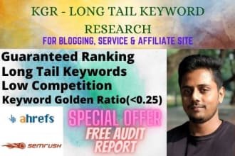 provide long tail kgr keywords for your  amazon affiliate blog site