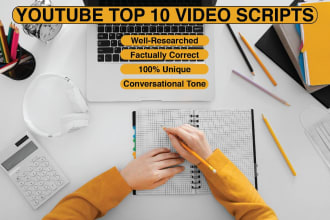 be your youtube script writer and do scriptwriting for cash cow videos