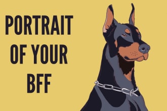 draw a custom digital portrait of your pet