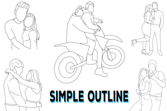 draw black and white line art from any image
