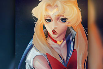 draw fantasy or fan art character illustration