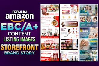 design amazon a plus content ebc, product listing image, storefront, brand story