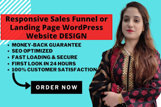 create salesfunnel responsive wordpress website landing page