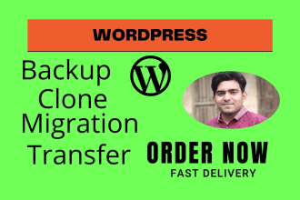website backup, clone, migrate or transfer wordpress in fast