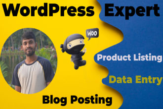 do wordpress data entry and woocommerce products listing
