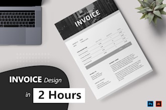 Best Price!  design custom invoice template, letterhead, receipt in 2 hours