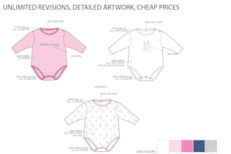 design kids rompers, baby bib, onesies, t shirt, baby socks and winter hat