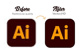 vectorise, redo logo edit resize remake or modify vectorize jpeg, png