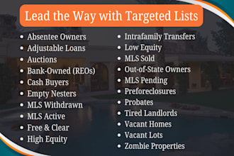 provide targeted real estate lead generation and accurate skip tracing services