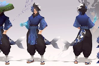 draw anime character sheet for you