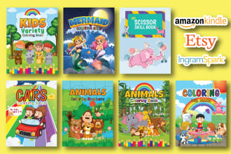 design awesome kdp kids coloring book cover within 24 hours