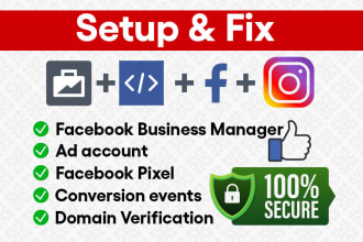 setup, fix facebook business manager pixel and conversion events