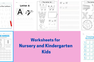 create custom creative kindergarten tracing worksheets