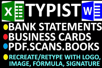 convert pdf to word, convert pdf to excel data entry typing, copy paste typist