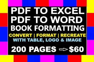 convert pdf to word, convert pdf to excel data entry typing, copy paste typist