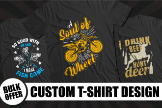 do bulk t shirt design for merch and print on demand store