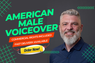 record professional deep american male voice for commercials elearning and more