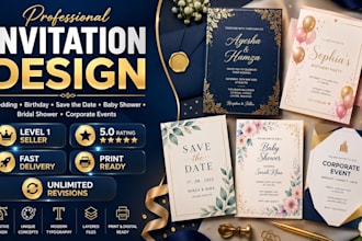 design birthday invitation, wedding invitation and invitation for save the date