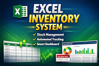 develop a custom excel inventory management system with automation