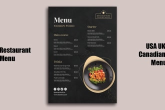 design restaurant cafe bakery trifold menu price list
