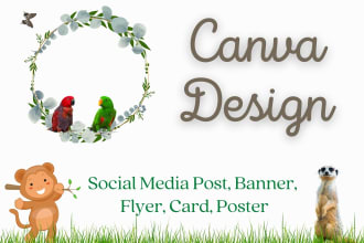 design anything in canva, editable template for social media