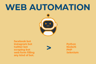create and build bots script, automation  and web scraping
