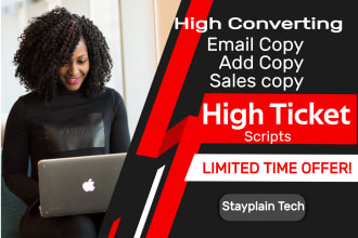 write high converting email copy, ads copy, products sales copy