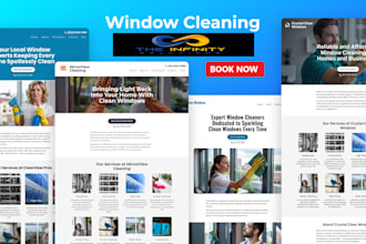 do window, gutter, carpet or rug cleaning website design in wordpress or wix