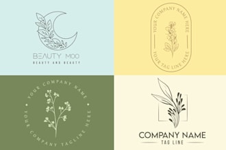 design whimsical botanical boho logo for your business