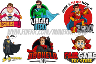 design mascot superhero character and superhero logo