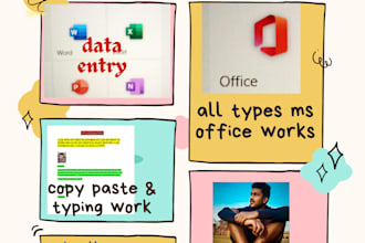very good work in data entry, excel and all msoffice work i do my best