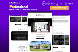 design professional real estate mailchimp email template newsletter on fiverr