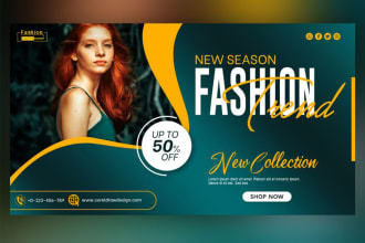 design web banners, shopify store banner, banner ads, youtube and website banner