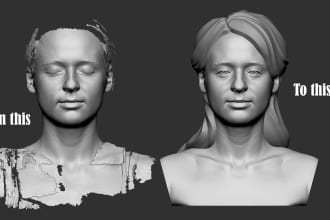 clean up your 3d file scan into good 3d print model