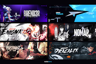 design esports or anime banners for twitter, youtube, etc