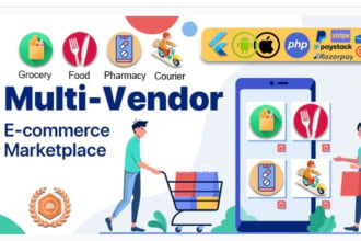 develop multi shops food, grocery, pharmacy, taxi flutter