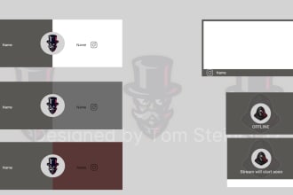 design modern and clean youtube or twitch overlay kit